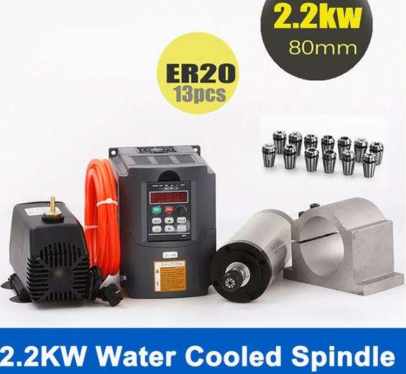 CNC Spindle Motor Water Cooled 2.2KW Kit