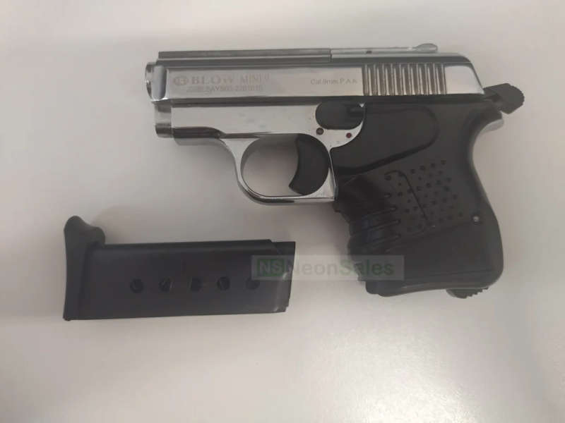 Blow Mini 9 Shiny Chrome-Blank/pepper Gun 9mm