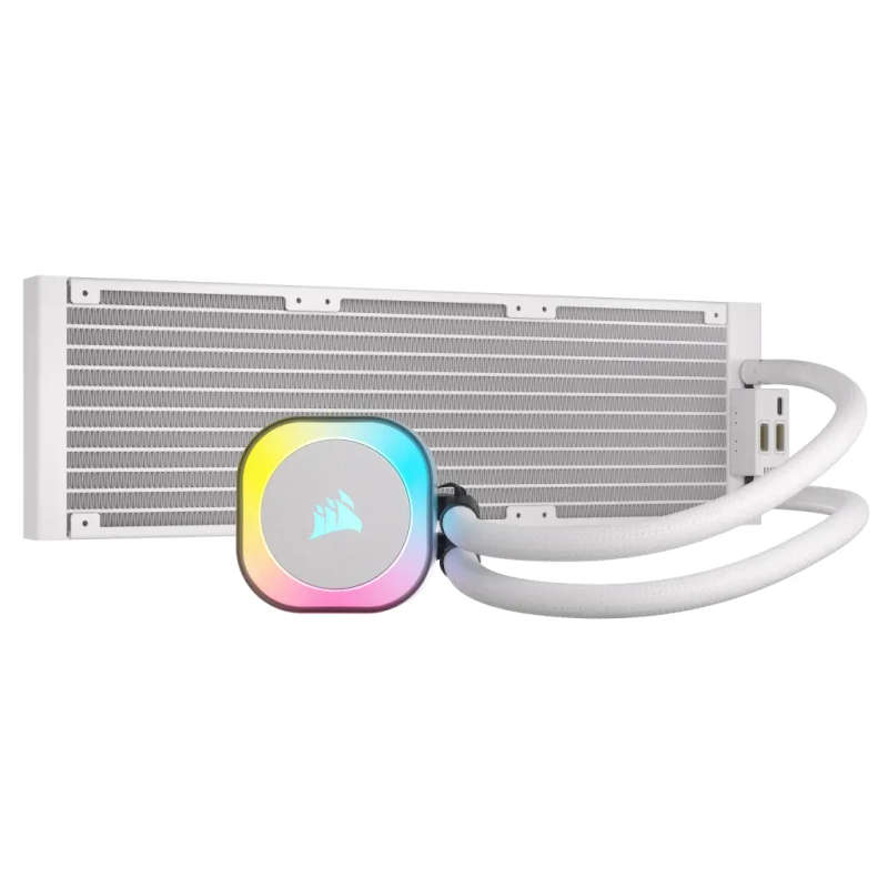CORSAIR iCUE LINK H150i RGB Liquid CPU Cooler - QX120 RGB Fans - White - 360mm Radiator - Fits In...