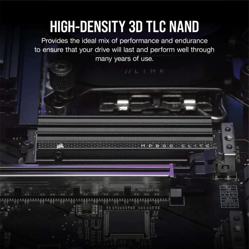 Corsair MP600 ELITE 1TB Gen4 PCIe x4 NVMe M.2 SSD with Heatsink