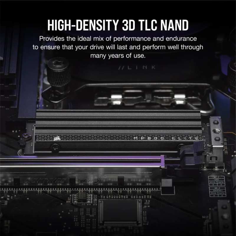 Corsair MP600 ELITE 2TB Gen4 PCIe x4 NVMe M.2 SSD with Heatsink