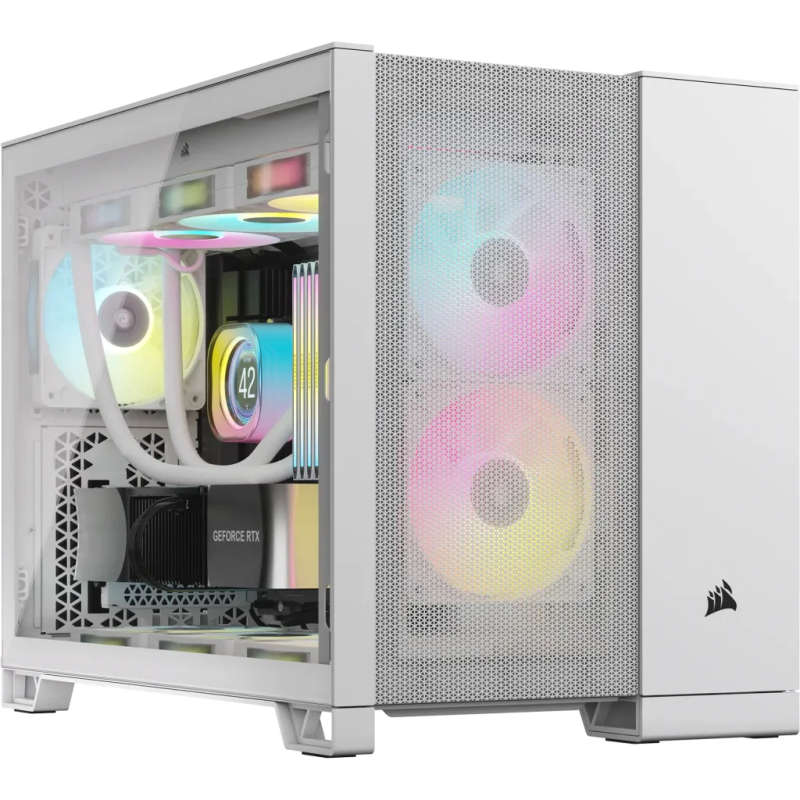 Corsair 2500D AIRFLOW Micro ATX Dual Chamber PC Case - White