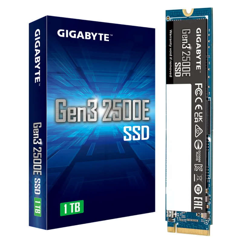 GIGABYTE NVMe SSD 1TB - PCIe 3.0, Read 2400 MB/s, Write 1800 MB/s, 240TBW, 3 Years Warranty