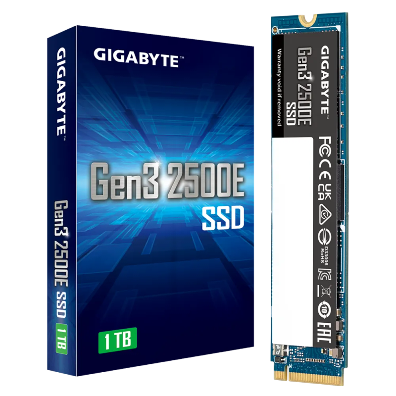 GIGABYTE NVMe SSD 1TB - PCIe 3.0, Read 2400 MB/s, Write 1800 MB/s, 240TBW, 3 Years Warranty