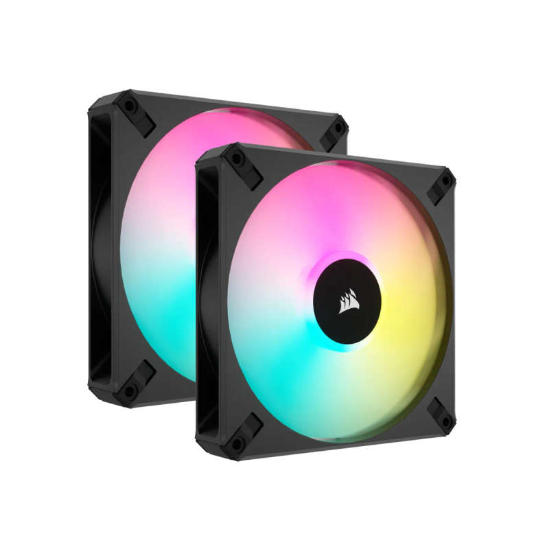 CORSAIR AF ELITE Series; AF140 RGB ELITE; 140mm Fluid Dynamic RGB Fan with AirGuide; Dual Pack wi...