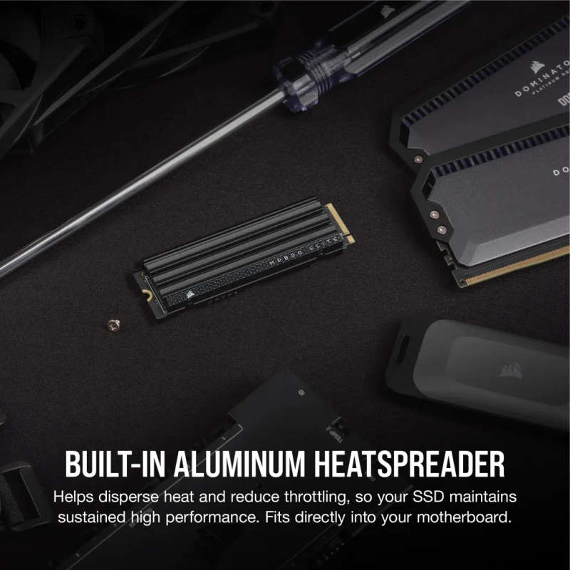 Corsair MP600 ELITE 2TB Gen4 PCIe x4 NVMe M.2 SSD with Heatsink