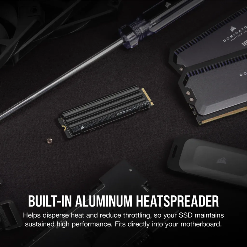 Corsair MP600 ELITE 2TB Gen4 PCIe x4 NVMe M.2 SSD with Heatsink