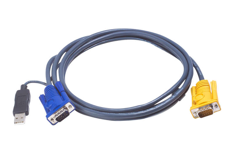 ATEN PC Connector: HDB &amp; USB Console Connector: 3in1 SPHD(Keyboard/Mouse/Video Length:1.8m Wi...