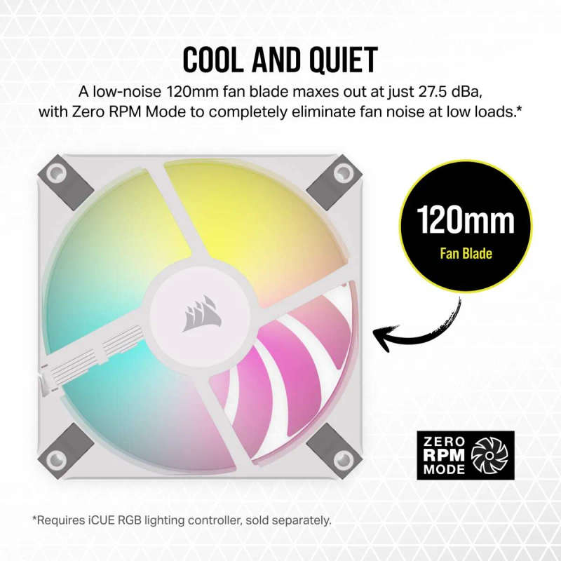 Corsair iCUE AF120 RGB Slim 120mm PWM Fan - White