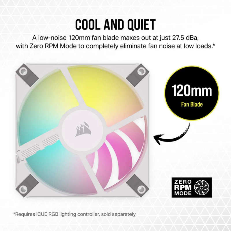 Corsair iCUE AF120 RGB Slim 120mm PWM Fan - White