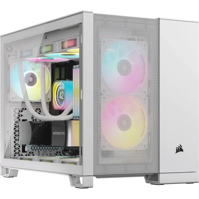 Corsair 2500D AIRFLOW Micro ATX Dual Chamber PC Case - White