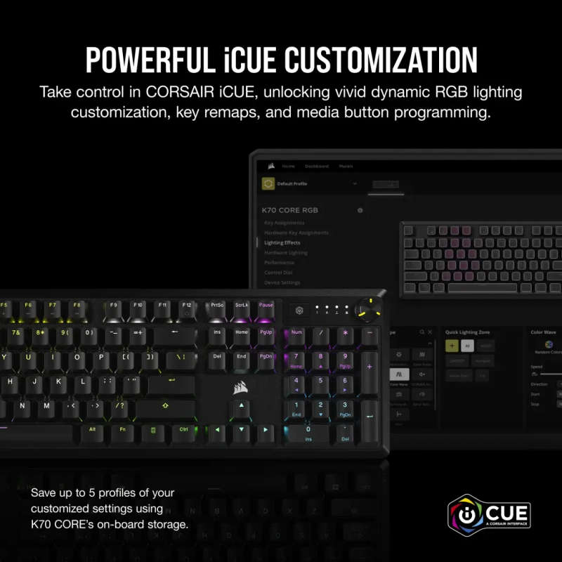 Corsair K70 Core RGB Mechanical Gaming Keyboard - Red Linear Switches