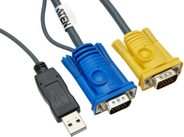 ATEN PC Connector: HDB &amp; USB Console Connector: 3in1 SPHD(Keyboard/Mouse/Video Length:1.8m Wi...