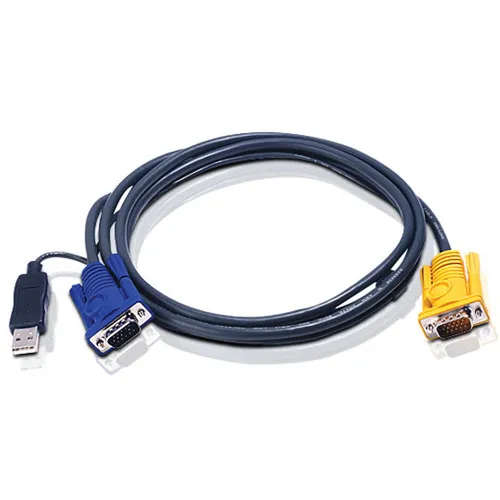 ATEN PC Connector: HDB &amp; USB Console Connector: 3in1 SPHD(Keyboard/Mouse/Video Length:1.8m Wi...