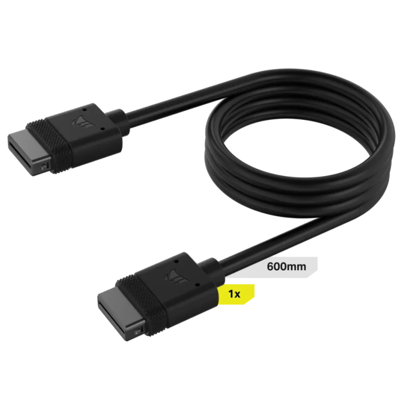 CORSAIR iCUE LINK Cable - 1x 600mm with Straight Connectors - Black