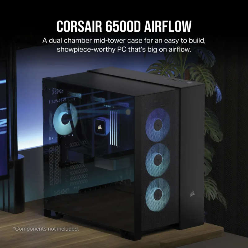 CORSAIR 6500D Airflow Tempered Glass Super Mid-Tower Case - Black