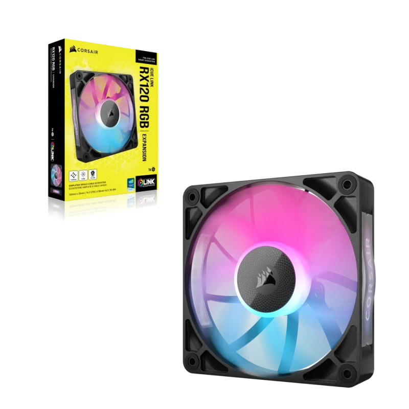 CORSAIR RX RGB Series; iCUE LINK RX120 RGB; 120mm Fan; Single Pack
