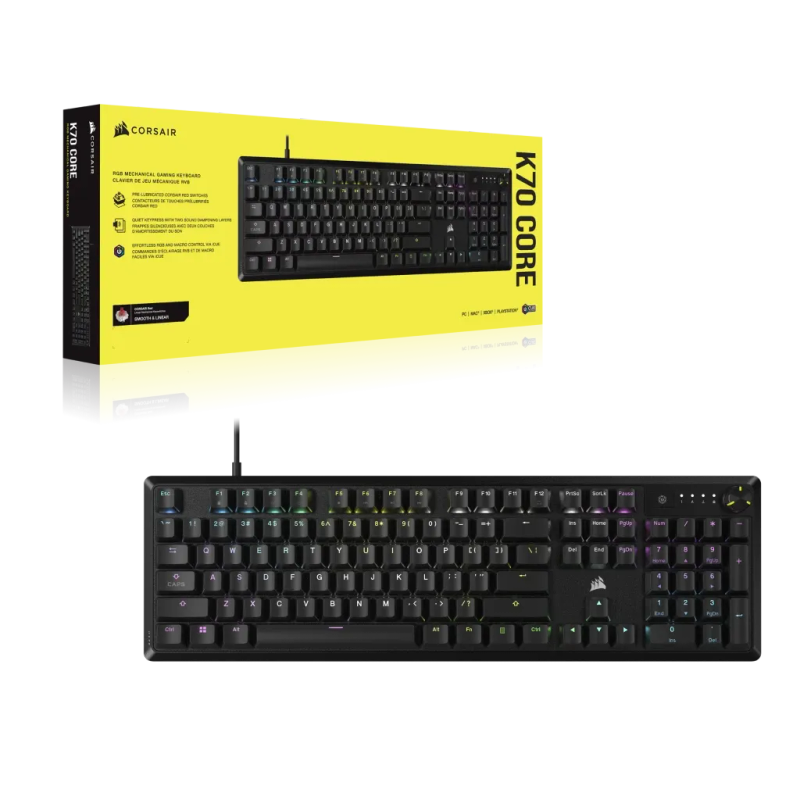 Corsair K70 Core RGB Mechanical Gaming Keyboard - Red Linear Switches