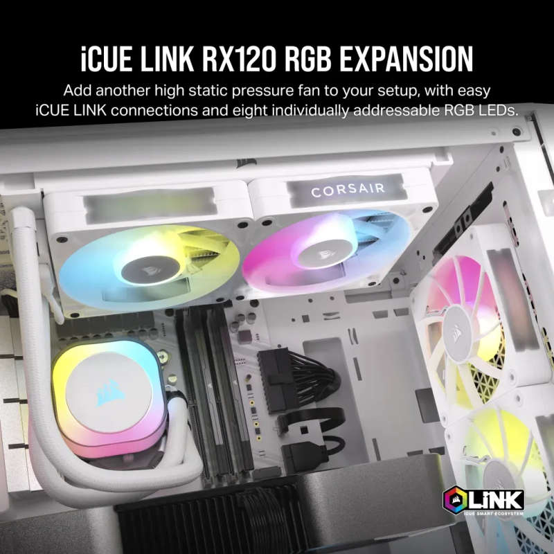 Corsair iCUE LINK RX120 RGB 120mm Fan - White