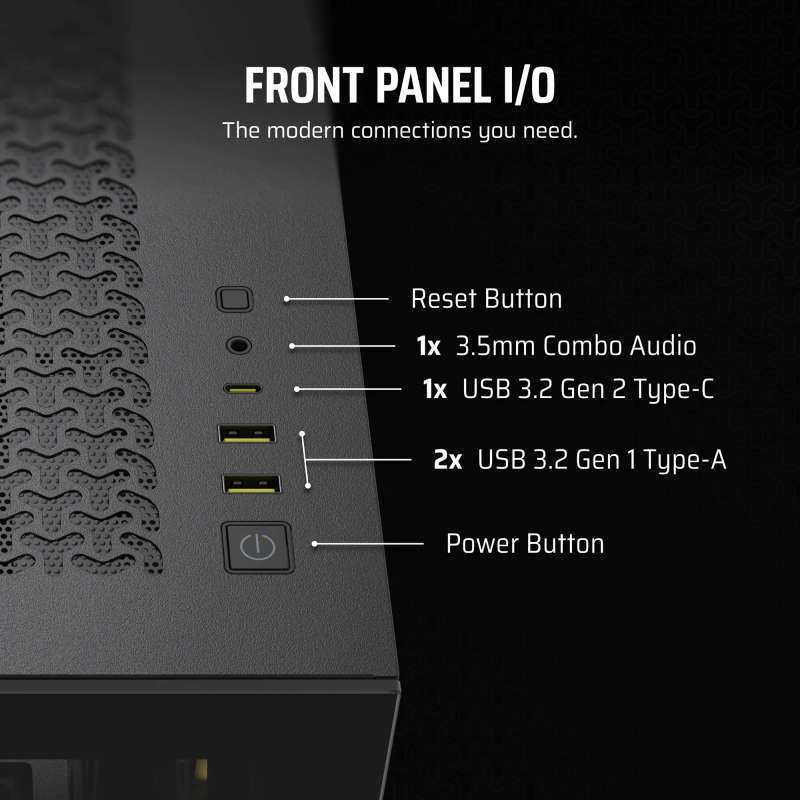 iCUE LINK 3500X RGB Mid-Tower PC Case; Black