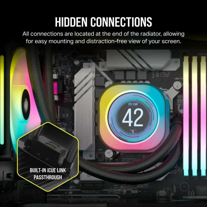 Corsair iCUE Link H150i LCD Liquid CPU Cooler - 360mm Radiator