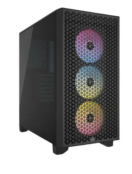 Corsair 3000D RGB Tempered Glass Mid-Tower Case - Black