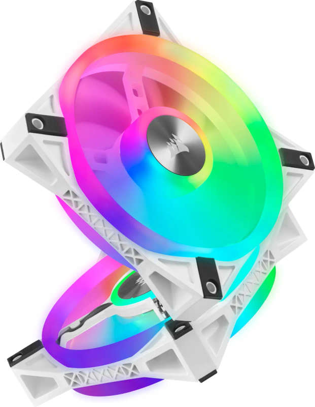 Corsair iCUE QL120 RGB 120mm PWM Triple Fan with Lighting Node CORE - White