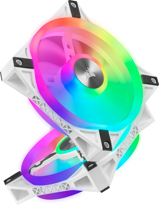 Corsair iCUE QL120 RGB 120mm PWM Triple Fan with Lighting Node CORE - White