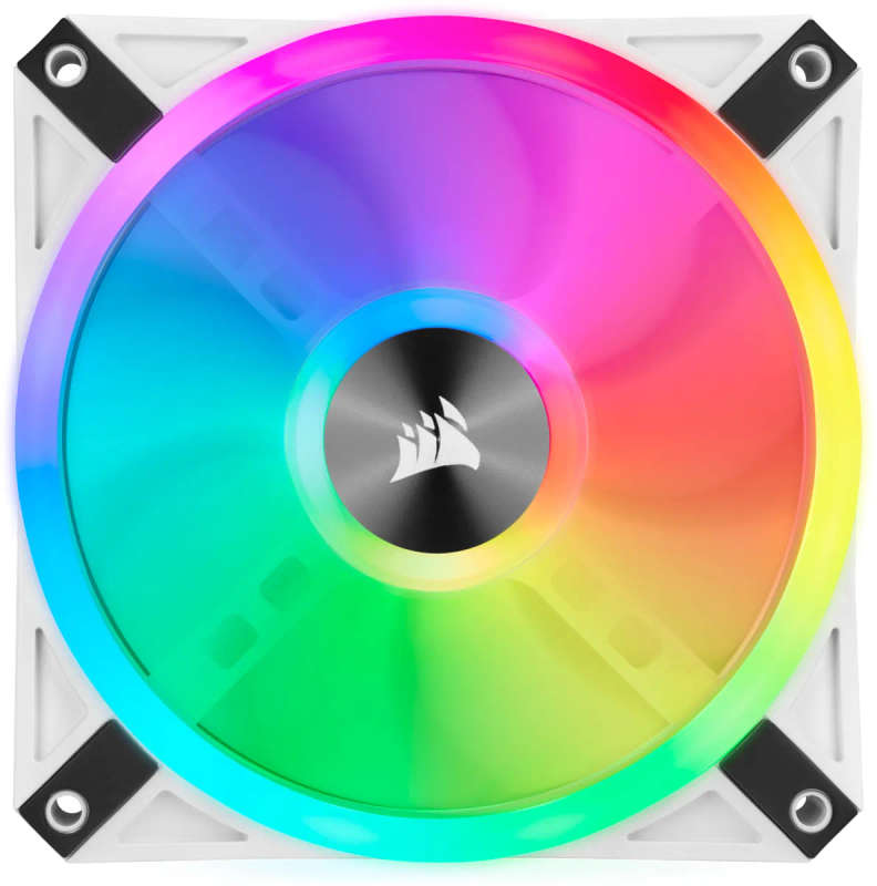 Corsair iCUE QL120 RGB 120mm PWM Triple Fan with Lighting Node CORE - White