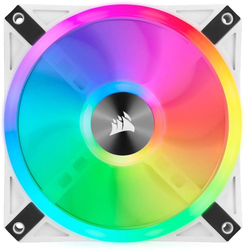 Corsair iCUE QL120 RGB 120mm PWM Triple Fan with Lighting Node CORE - White