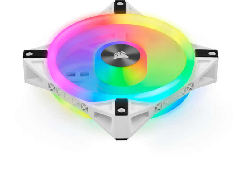 Corsair iCUE QL120 RGB 120mm PWM Triple Fan with Lighting Node CORE - White