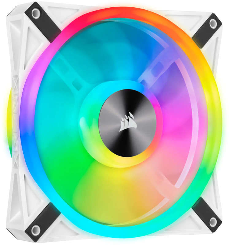 iCUE QL140 RGB 140mm PWM Dual Fan Kit with Lighting Node CORE - White
