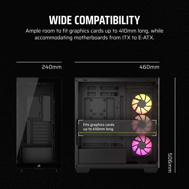 iCUE LINK 3500X RGB Mid-Tower PC Case; Black