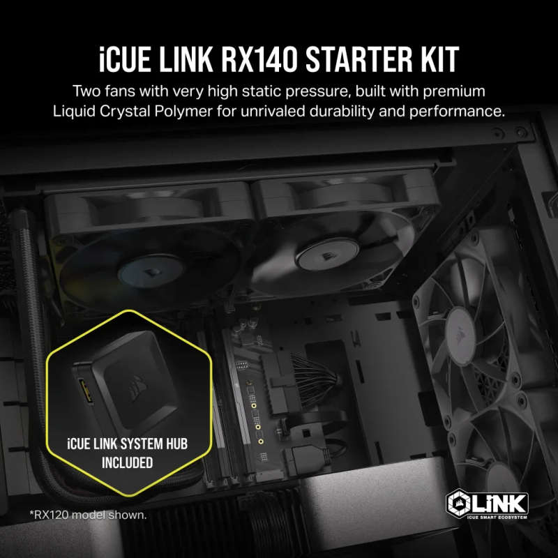 Corsair RX Series iCUE LINK RX140 140mm Fan - Dual Pack