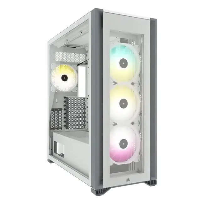 iCUE 7000X RGB Tempered Glass Full Tower Smart Case; White - Includes Fan and RGB Controller Comm...