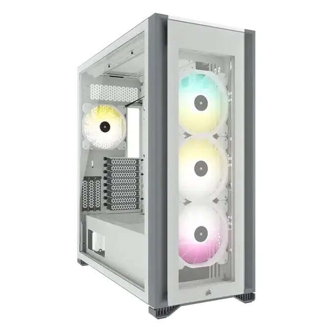 iCUE 7000X RGB Tempered Glass Full Tower Smart Case; White - Includes Fan and RGB Controller Comm...