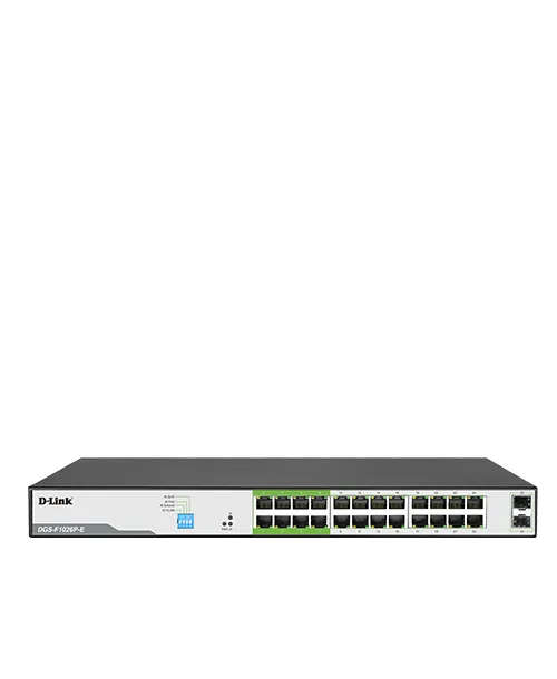D-Link 26-Port 10/100/1000Mbps Unmanaged Gigabit Long Range PoE Switch (24x PoE ports + 2x SFP up...