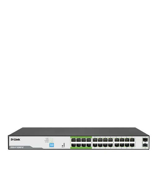 D-Link 26-Port 10/100/1000Mbps Unmanaged Gigabit Long Range PoE Switch (24x PoE ports + 2x SFP up...