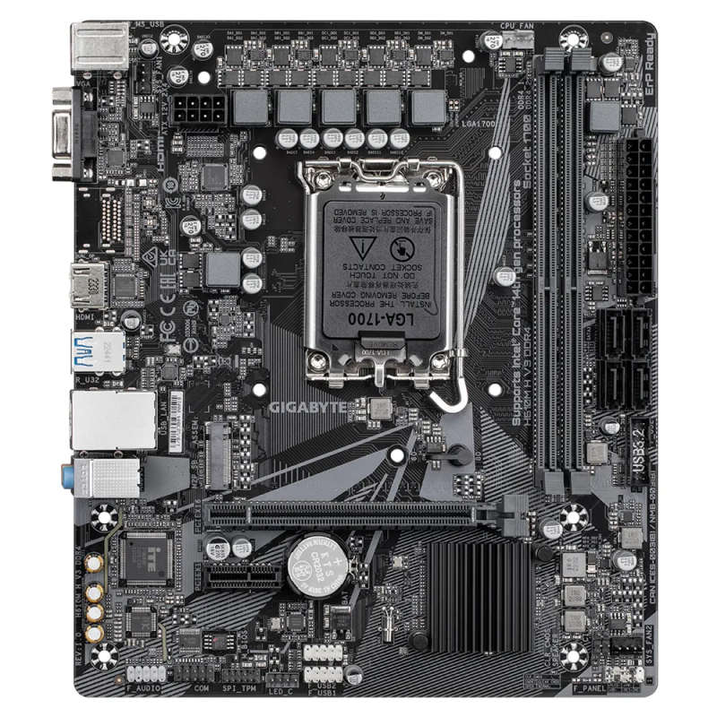 GIGABYTE Intel H610 Motherboard for LGA 1700 - 2x DDR4, 1x M.2, D-Sub/HDMI, mATX