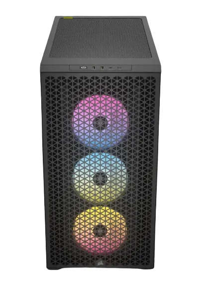 Corsair 3000D RGB Tempered Glass Mid-Tower Case - Black