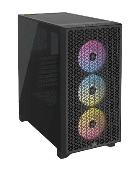 Corsair 3000D RGB Tempered Glass Mid-Tower Case - Black