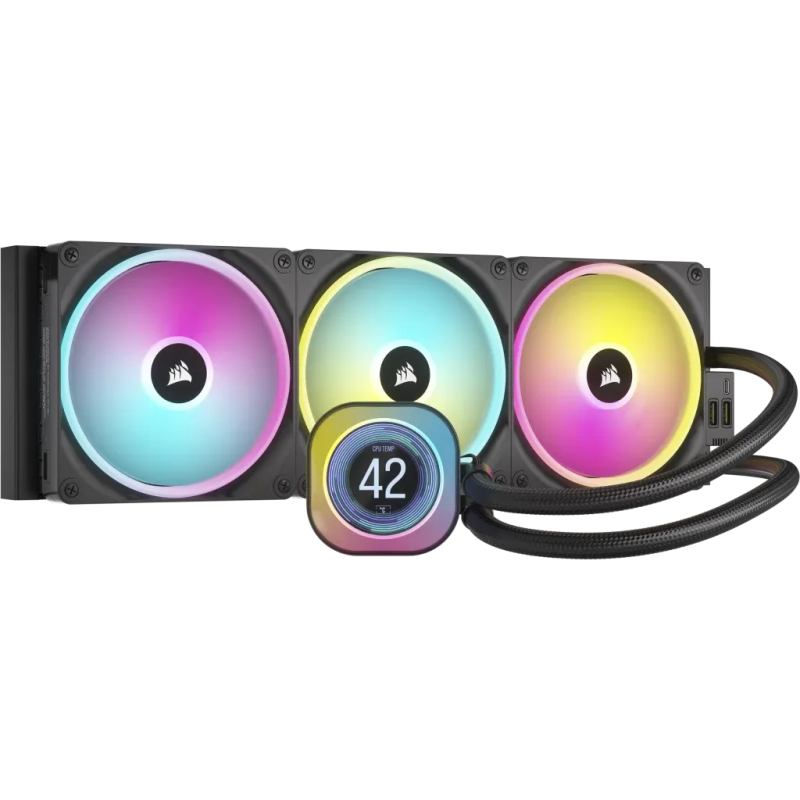 CORSAIR iCUE LINK H170i LCD Liquid CPU Cooler - QX140 RGB Fans - Large 420mm Radiator - Fits Inte...
