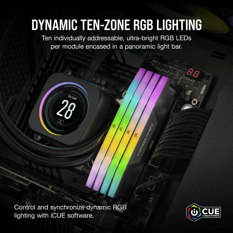 Corsair Vengeance RGB 64GB (2 x 32GB) DDR5 6000MHz Memory Kit