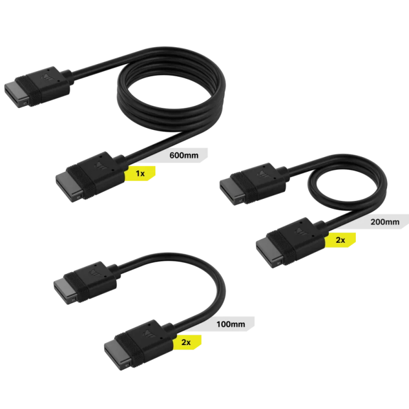 CORSAIR iCUE LINK Cable Kit with Straight Connectors - Black
