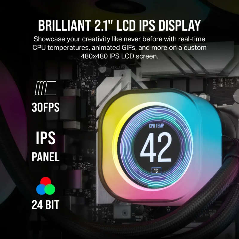Corsair iCUE Link H150i LCD Liquid CPU Cooler - 360mm Radiator