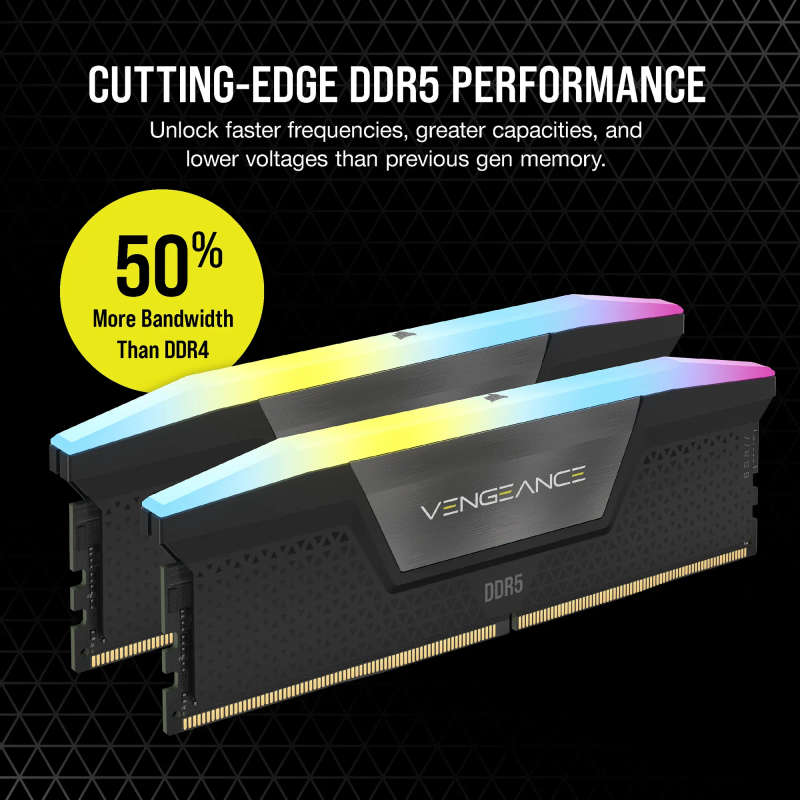 Corsair Vengeance RGB 64GB (2 x 32GB) DDR5 6000MHz Memory Kit