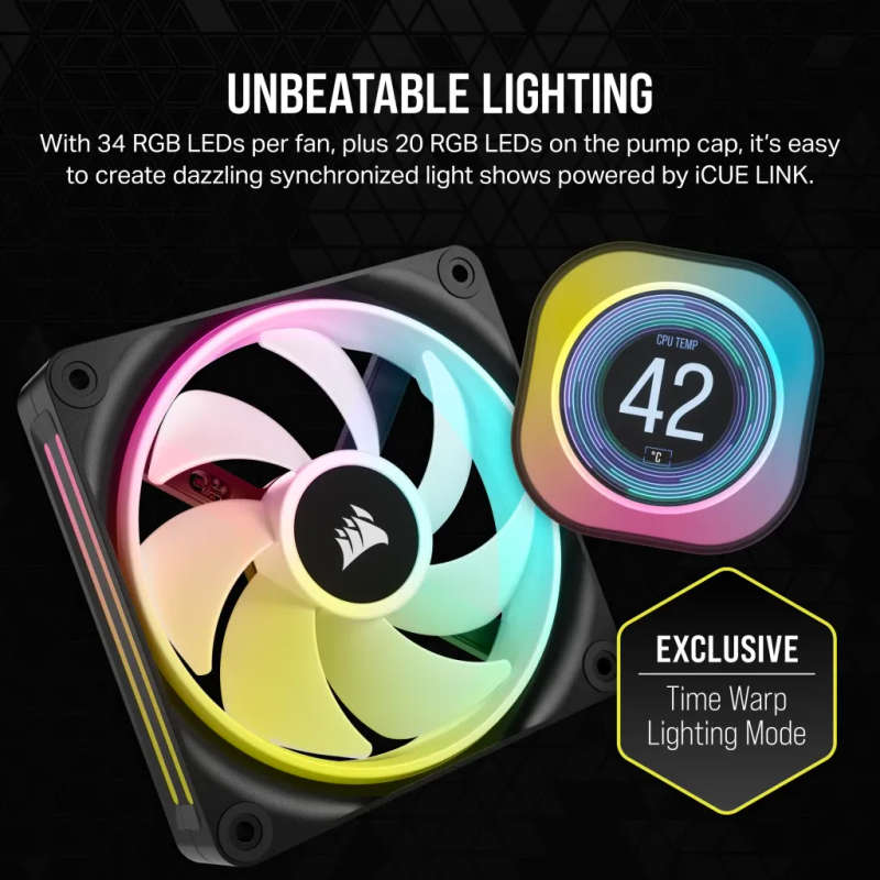 Corsair iCUE Link H150i LCD Liquid CPU Cooler - 360mm Radiator