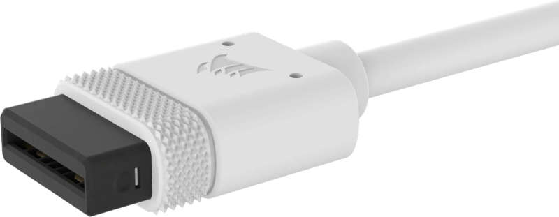 CORSAIR iCUE LINK Cable - 1x 600mm with Straight/Slim 90° Connectors - White