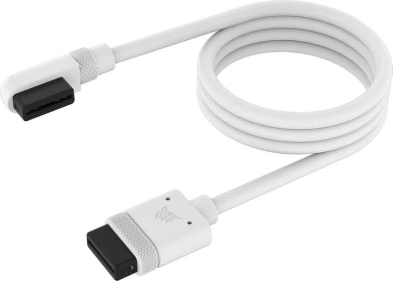 CORSAIR iCUE LINK Cable - 1x 600mm with Straight/Slim 90° Connectors - White