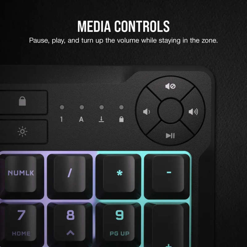 CORSAIR K55 Core Gaming Keyboard - Backlit Zoned RGB LED